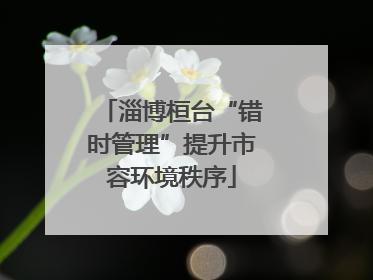 淄博桓台“错时管理”提升市容环境秩序